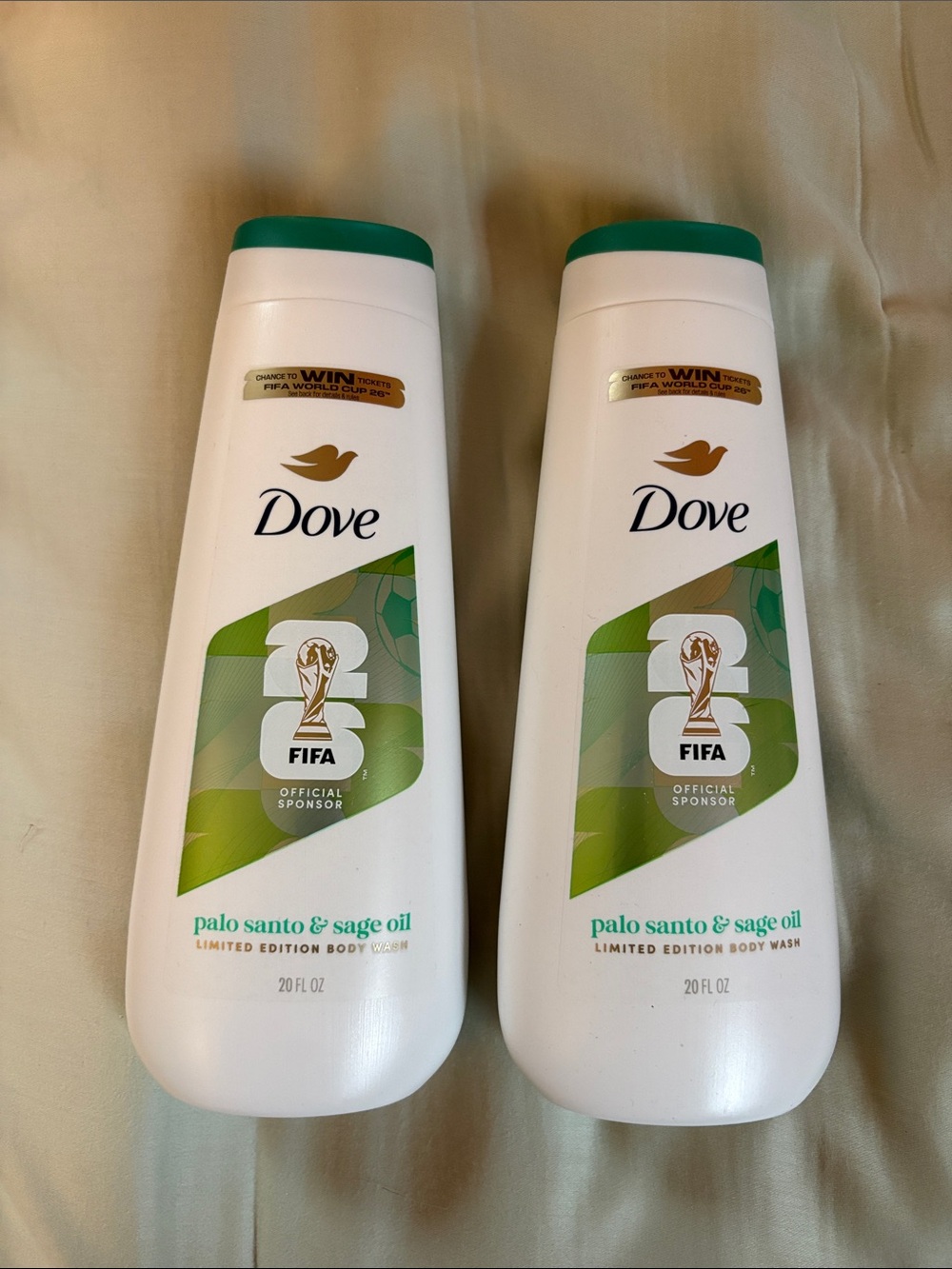 Limited edition dove FIFA palo santo sage body wash x 2